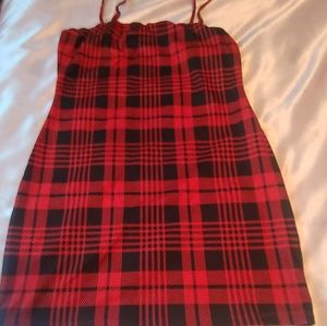 Shein red plaid short dress